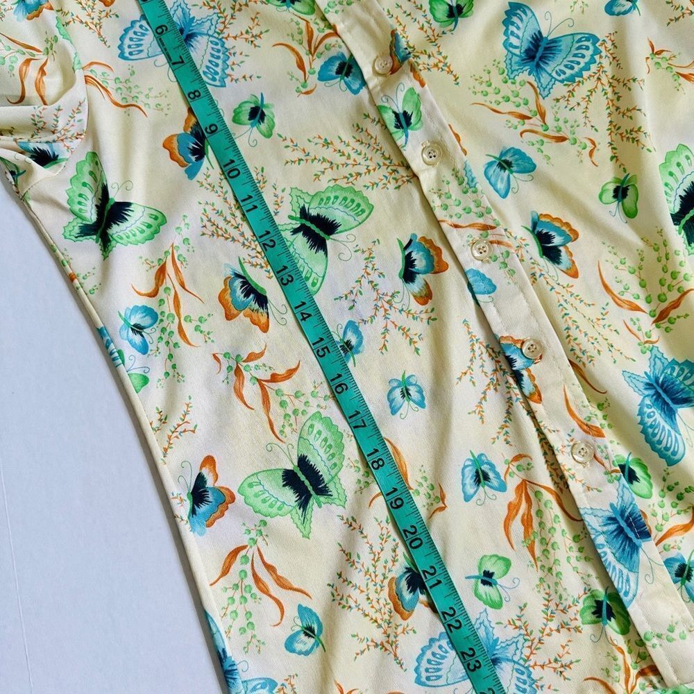 Y2K Style Retro Cottagecore Colorful Butterfly Button Up Shirt - Picture 8 of 10